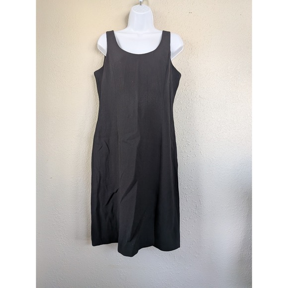 Armani Collezioni Black Dress 10 Sheath Career Italy Virgin Wool Corporate Work - Picture 1 of 11